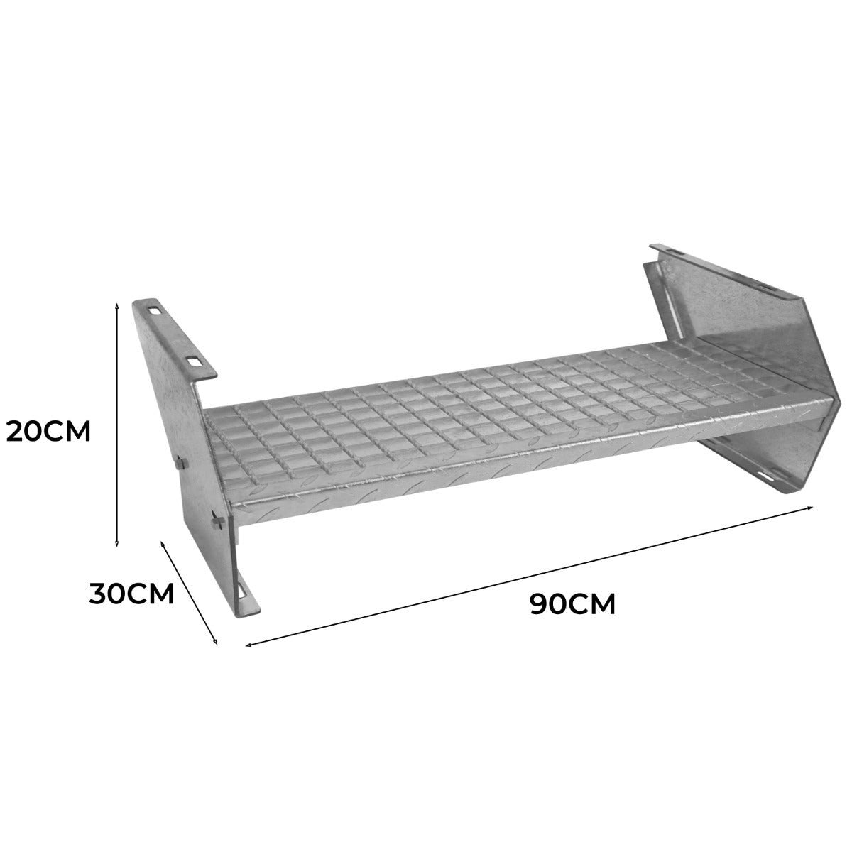 Scale in metallo aggiuntivo regolabile in altezza 90 cm Argento Acciaio zincato 2 gradini componibili Griglia resistente - 5