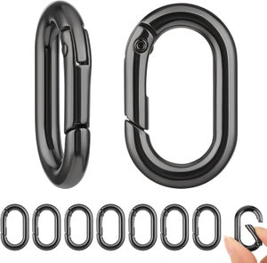 Jewelora Nom Personnalisé Verrouillage Mousqueton En Forme De D Porte-clés Aluminium D-Ring Mousqueton Clip Crochet Accessoires Pour La Pêche En Plein Air Randonnée Sac à Dos De Voyage (3pcs