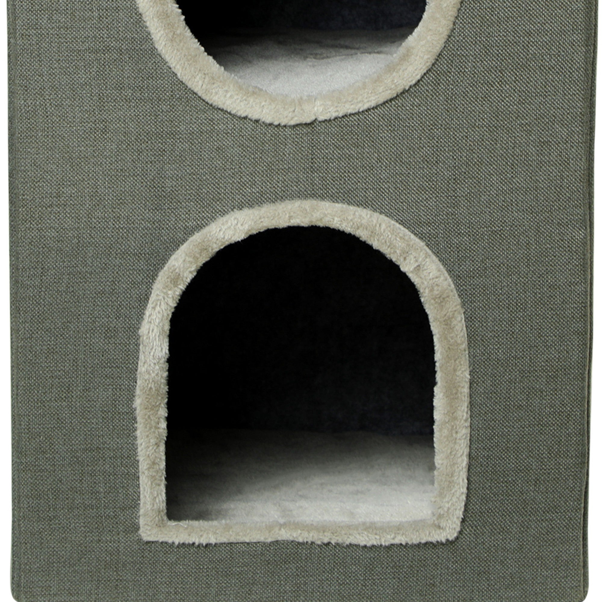 Casa para Gatos PawHut MDF, Poliéster, Pelúcia e PVC Cinzento 42x46x59,5 cm - 5