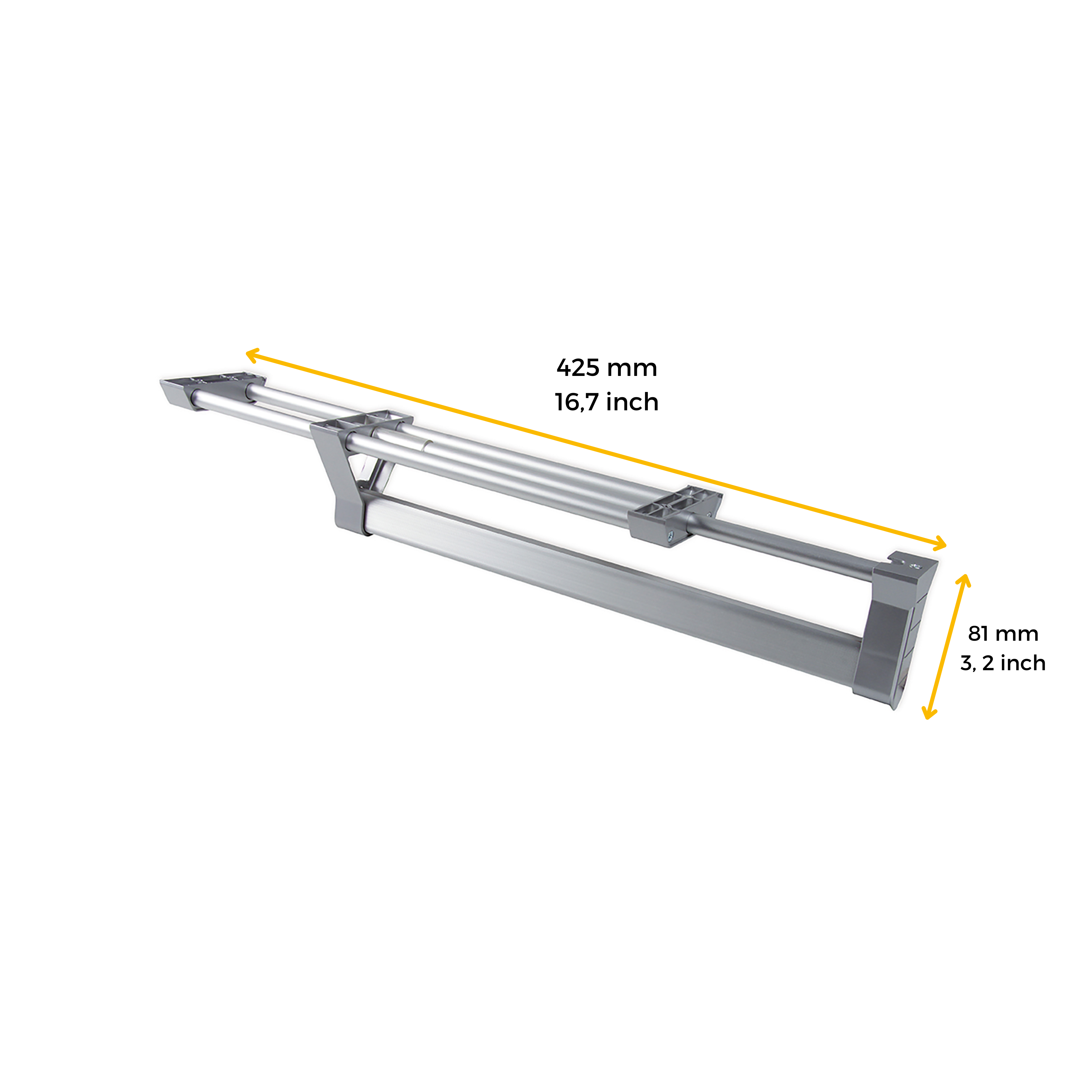 Emuca Porte-vêtements extractible pour armoire, Anodisé mat, Aluminium. - 5
