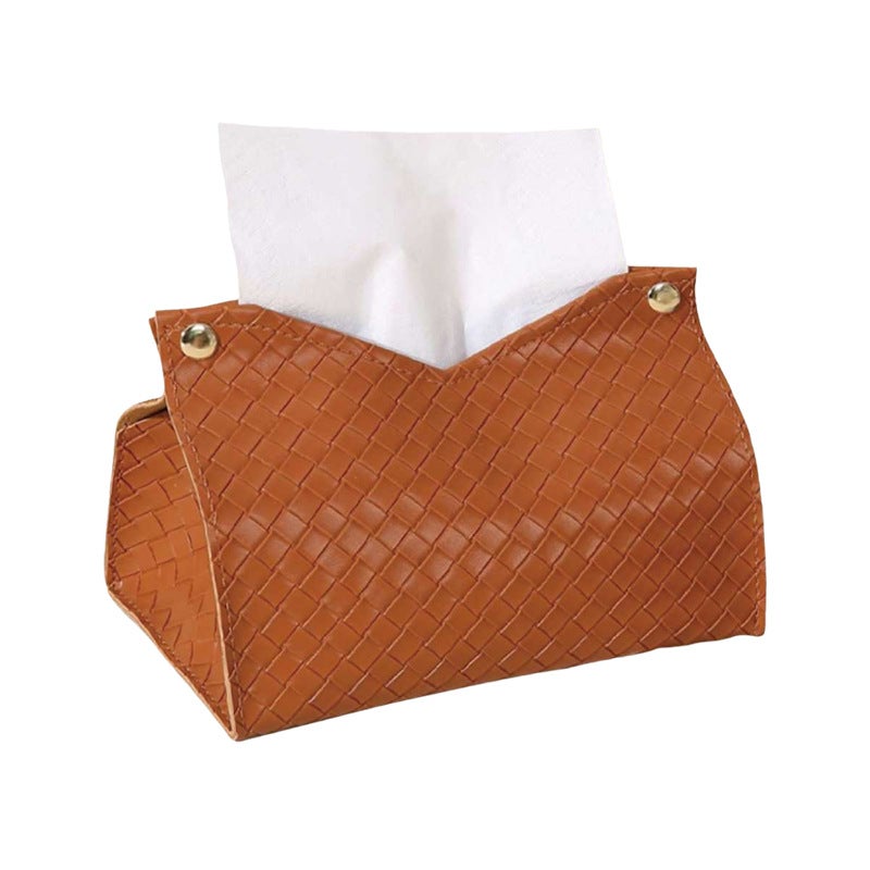 Boîte à moufles en cuir style tressé, format compact, design texturé ...