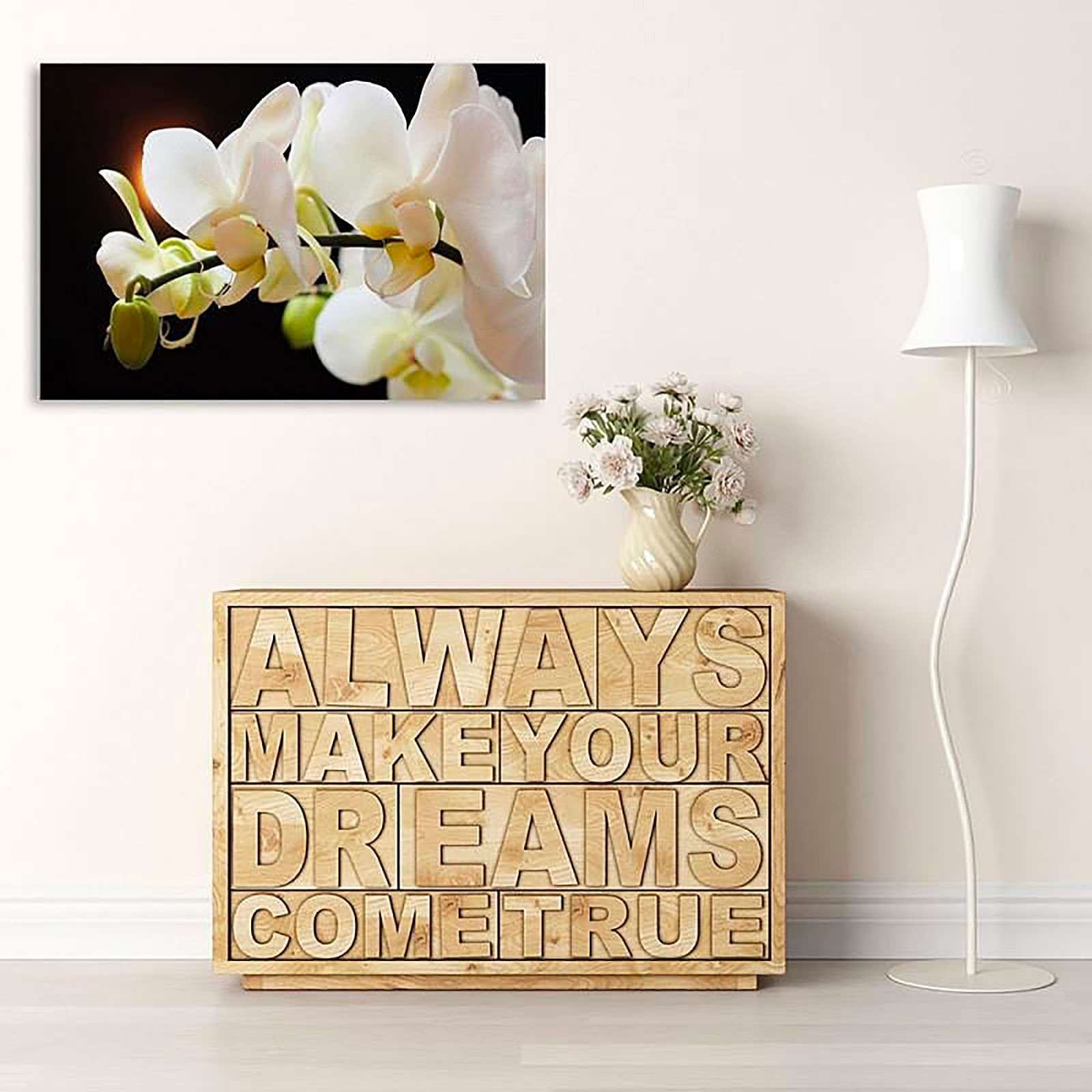 Tableau bois 12 orchidées - 70 x 50 cm - 3