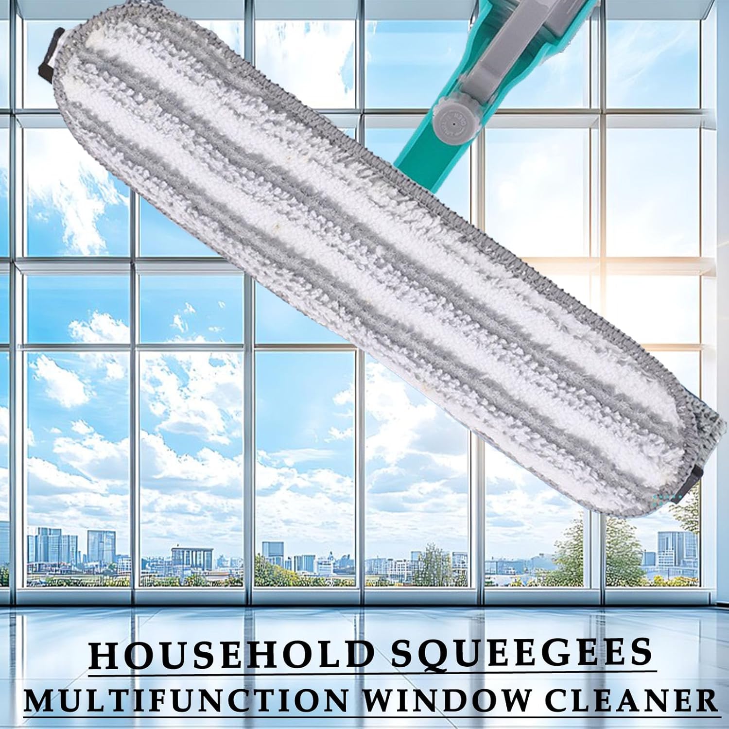 Nouvel outil multifonction pour le nettoyage des vitres, kit 4 en 1 comprenant une raclette et un pulvérisateur pour fenêtres, miroirs - 5