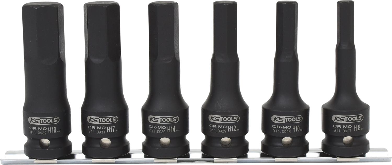 KS TOOLS 1/2" Zestaw długich nasadek bitowych udarowych 6cz. - 515.1104