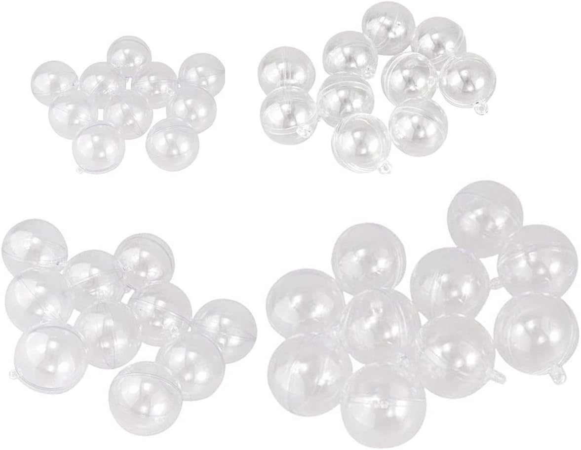 Przezroczyste bombki choinkowe, 40 szt., plastikowe bombki do wypełnienia, ozdoby choinkowe, 3/4/5/6 cm