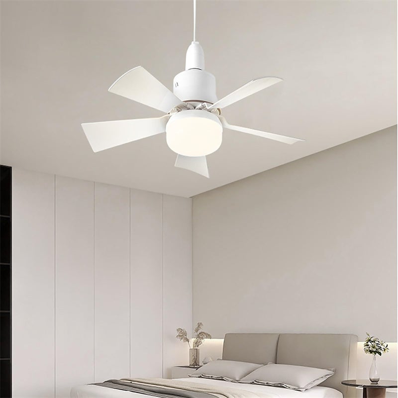 Ventilateur de plafond LED avec télécommande, variateur d'intensité, culot E27, 30 W, moderne, intelligent, sans fil, éclairage pour chambre et salon - 3