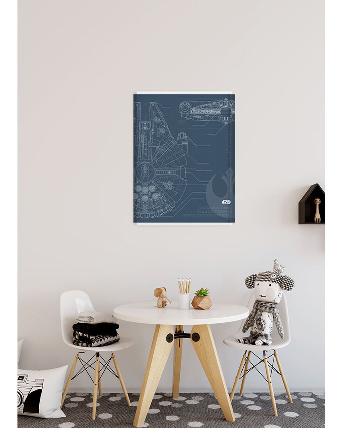 affiche#0 Star Wars Blueprint Falcon bleu foncé - 40 x 50 cm - Sanders & Sanders - 3