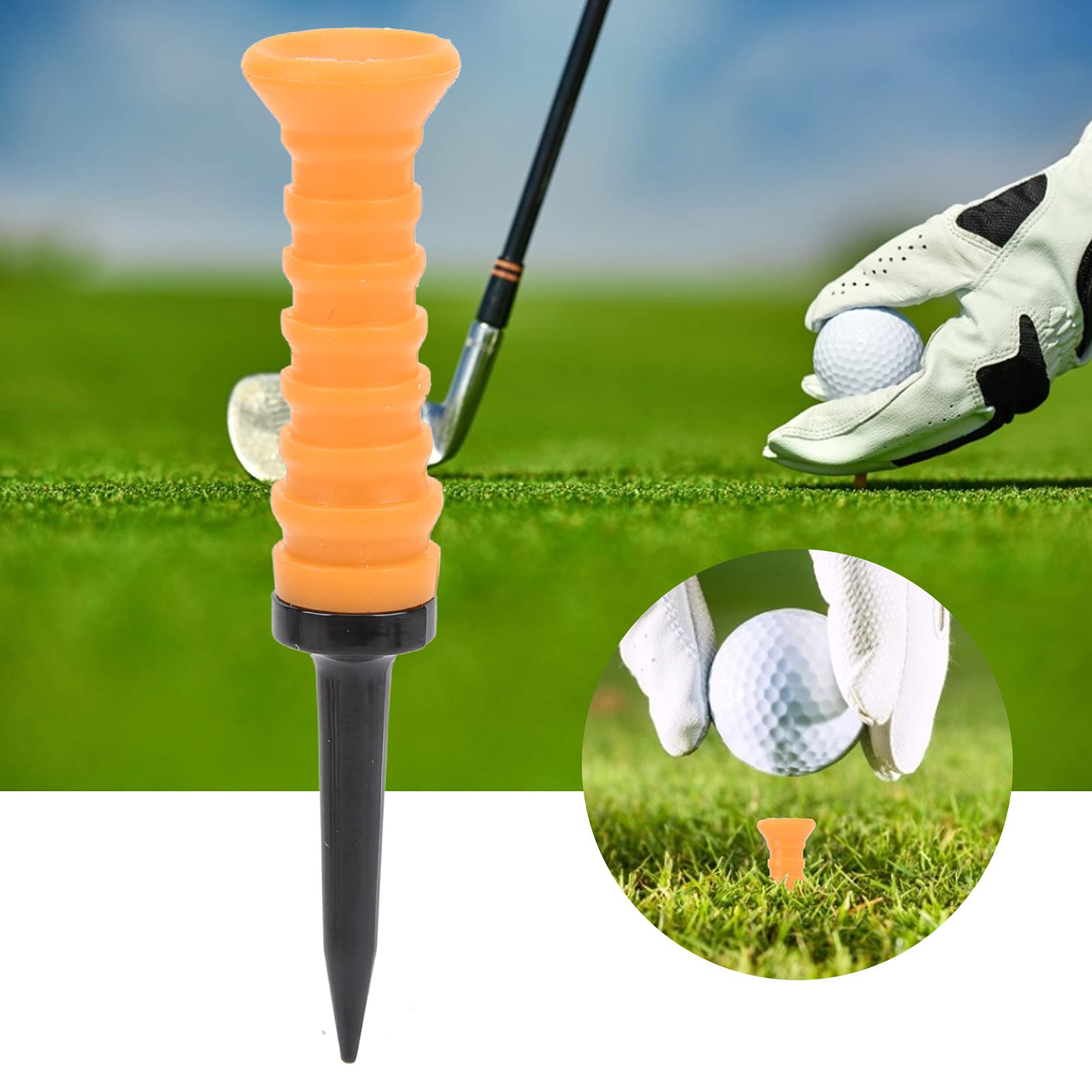 Tees de golf en plastique, tees de golf flexibles, tees de golf en caoutchouc souple, réduisent la friction et le tee d'entraînement à rotation latéra - 8