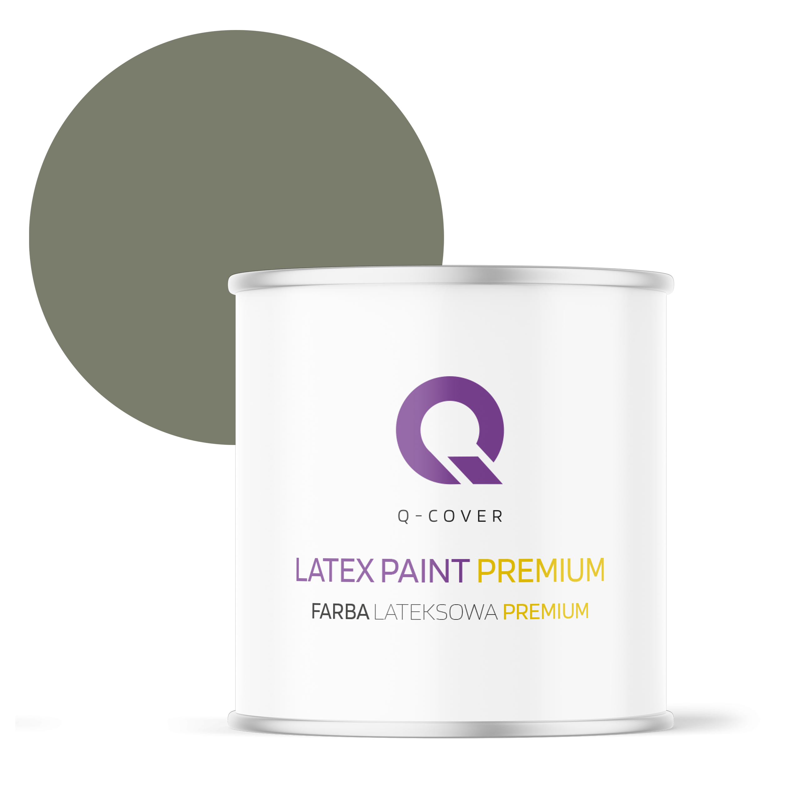 Farba Lateksowa Premium Plamoodporna do Ścian i Sufitów Q-Cover Khaki ciemny H1720 Głęboki Mat 2L