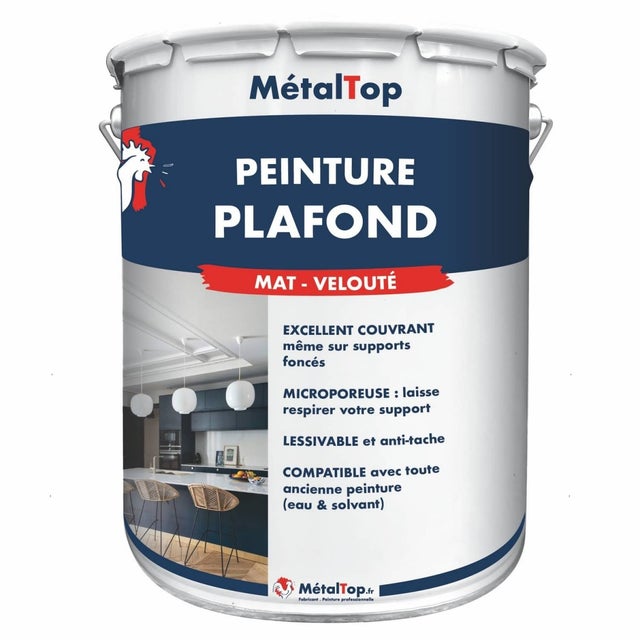 Peinture Plafond - Blanc - 15 L - Métaltop