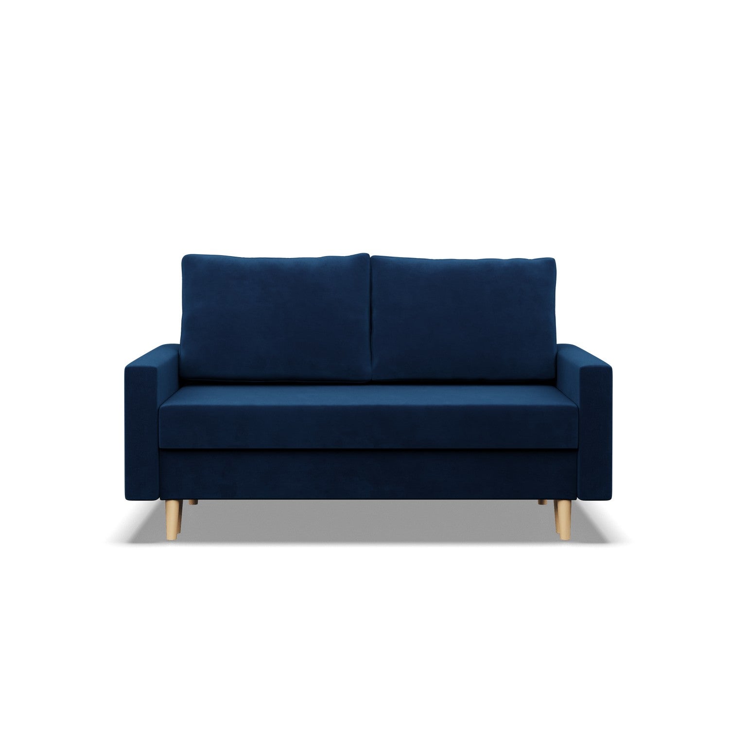 MEBLIGO | Canapé 2 places avec fonction sommeil | Coussin réversible | Blank | Bleu foncé | 92x92x152 - 2