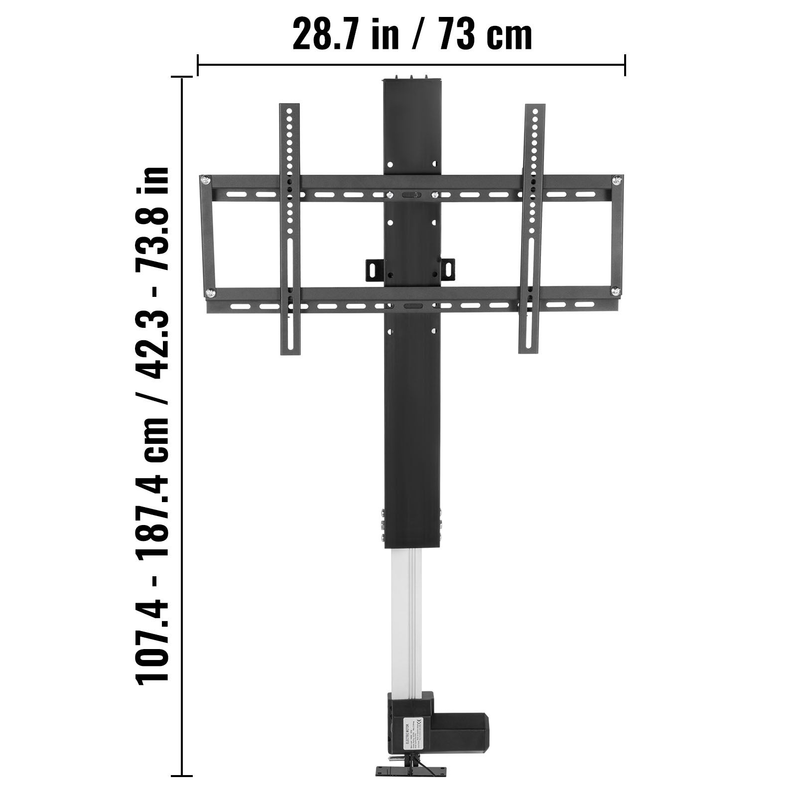 Support élévateur motorisé pour TV,SucceBuy support électrique pour TV à écran plat 26« -60 » LCD/LED/OLED Plasma,levage automatique,noir - 2