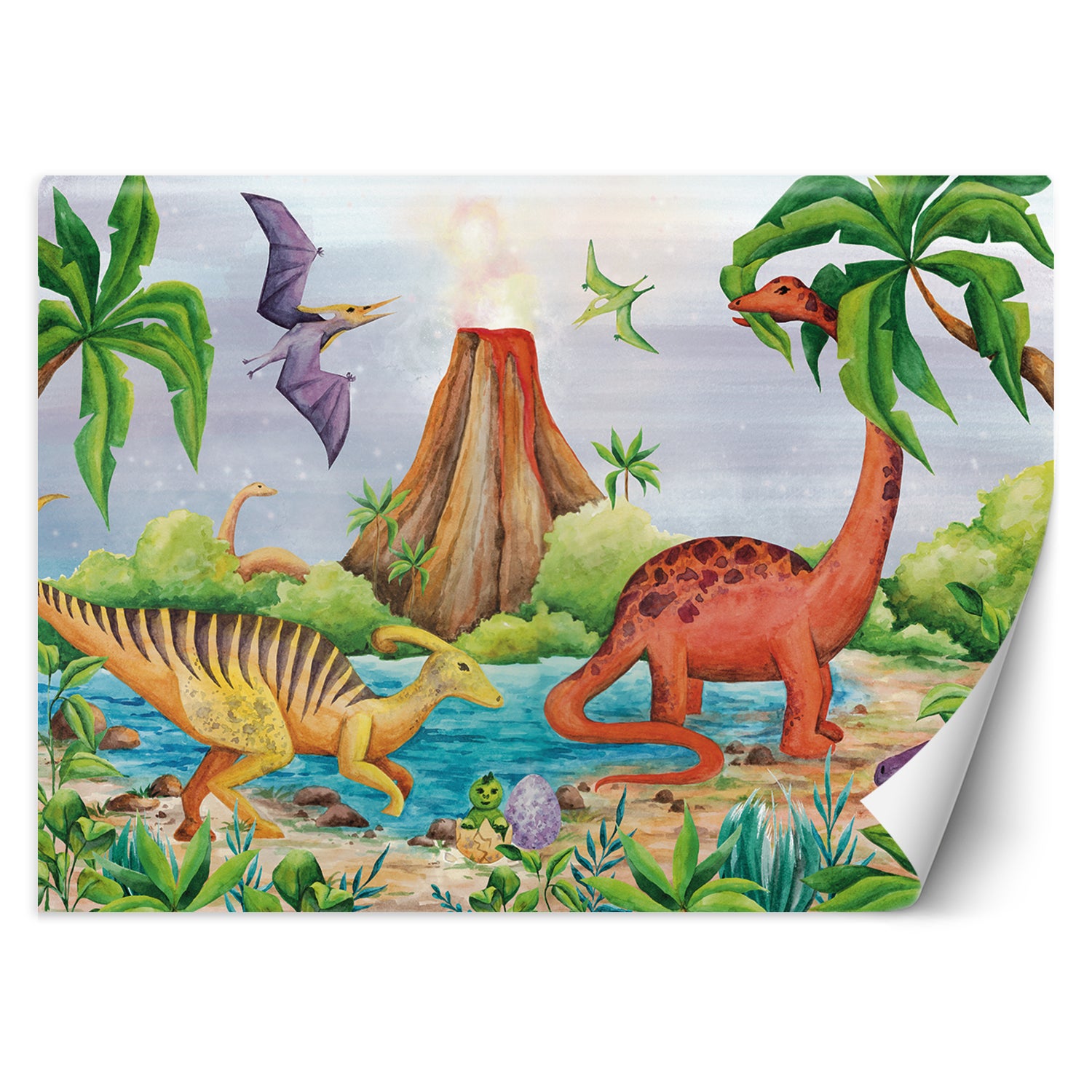 Fototapeta, Dinozaury nad jeziorem 350x245