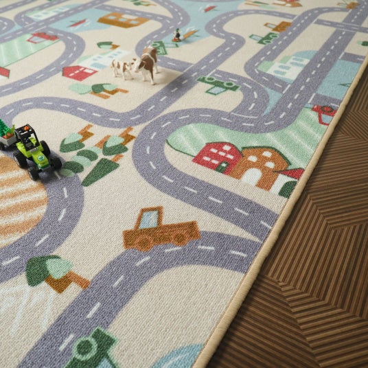 Tapis de jeu enfant - Circuit de voiture - Campagne - 120 x 170 cm - 3