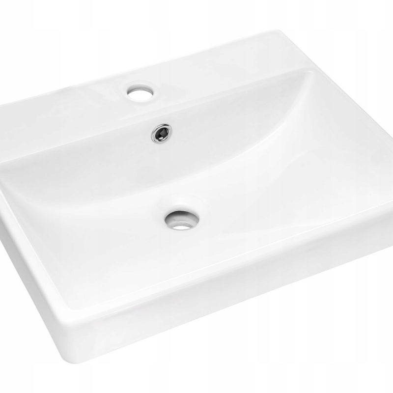 Umywalka meblowa RITA 50 cm biała połysk ceramika prostokątna