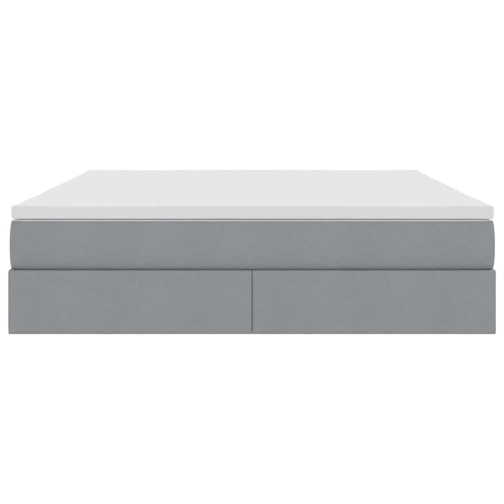 Lit avec rangement et matelas, en polyester gris clair, pour la chambre, 180 × 200 cm - 7