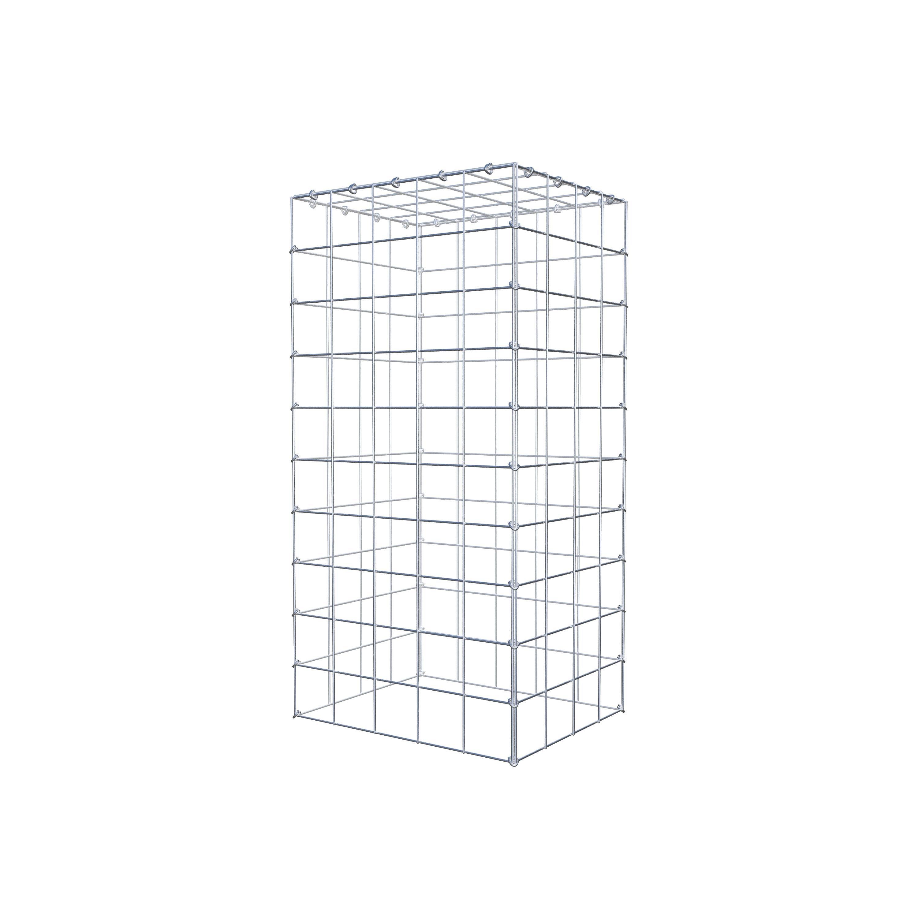 Gavión para apilar en acero galvanizado 100x40x50cm (LxAxP), malla 10 x 10cm, Anillo en C, sin rejilla inferior - 2