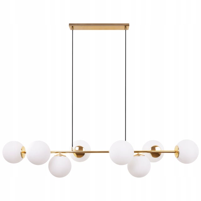 Lampa sufitowa wisząca Light Home LH Siena 8x E14 60W złoty 46cm klosz mleczny