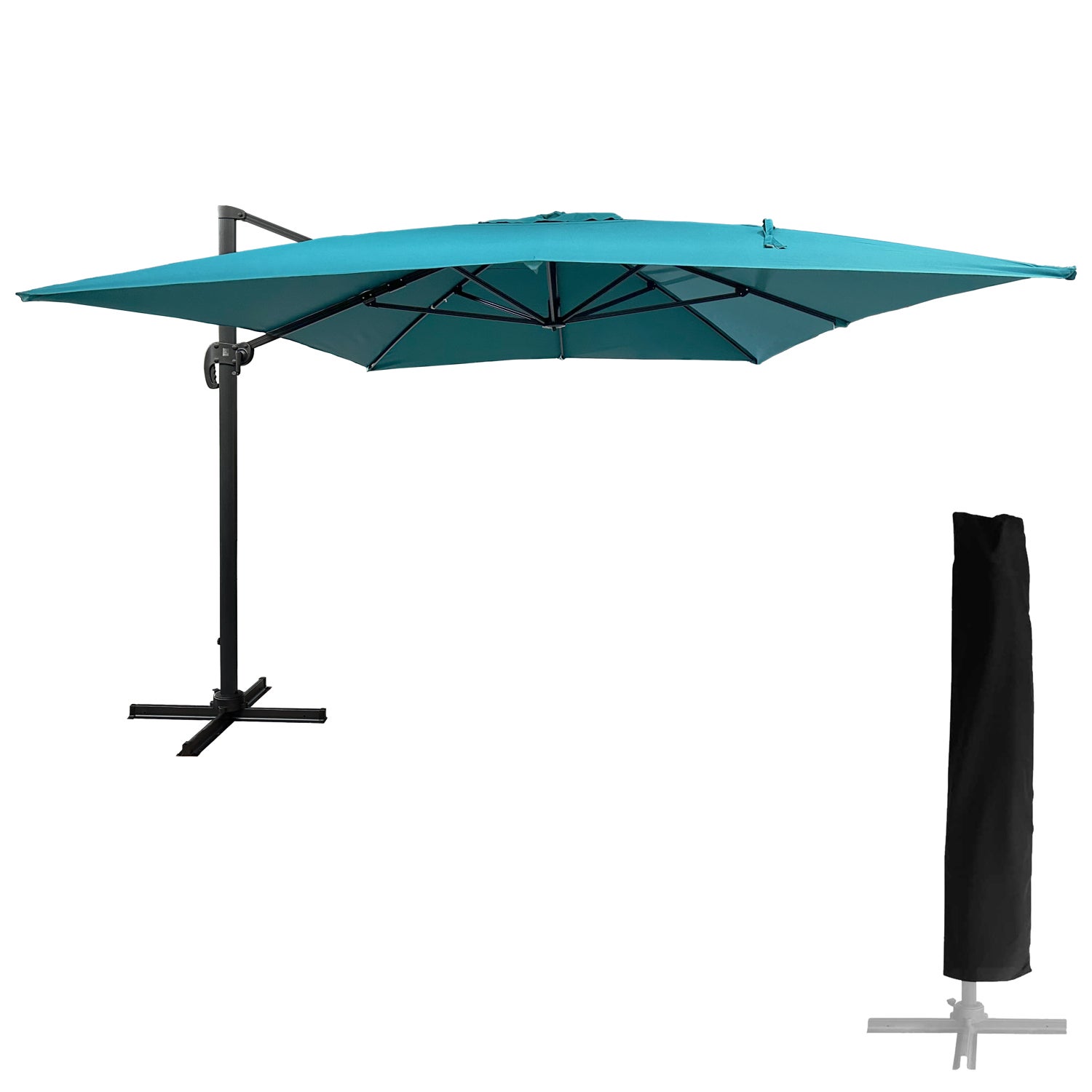 Offset MOLOKAI parasol prostokątny 3x4m niebieski + pokrowiec