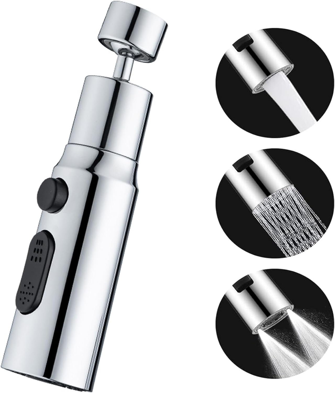 Embout Robinet Cuisine, 360° Rotatif Mousseur Douchette Evier Cuisine, 3 Modes Douchette Robinet Cuisine Aérateur Adaptateur, Pour FM22 Ext