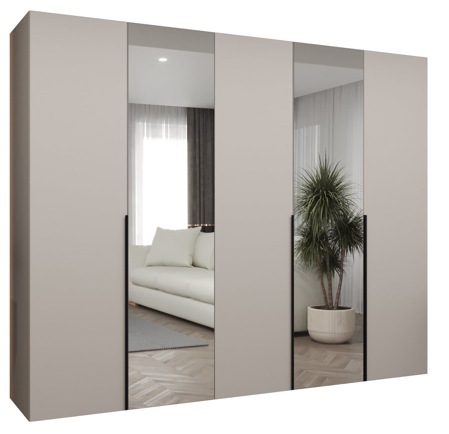 Szafa uchylna otwierana Alicante 2 250 x 52 x 202 cm kaszmir + u. czarny Abiks Meble