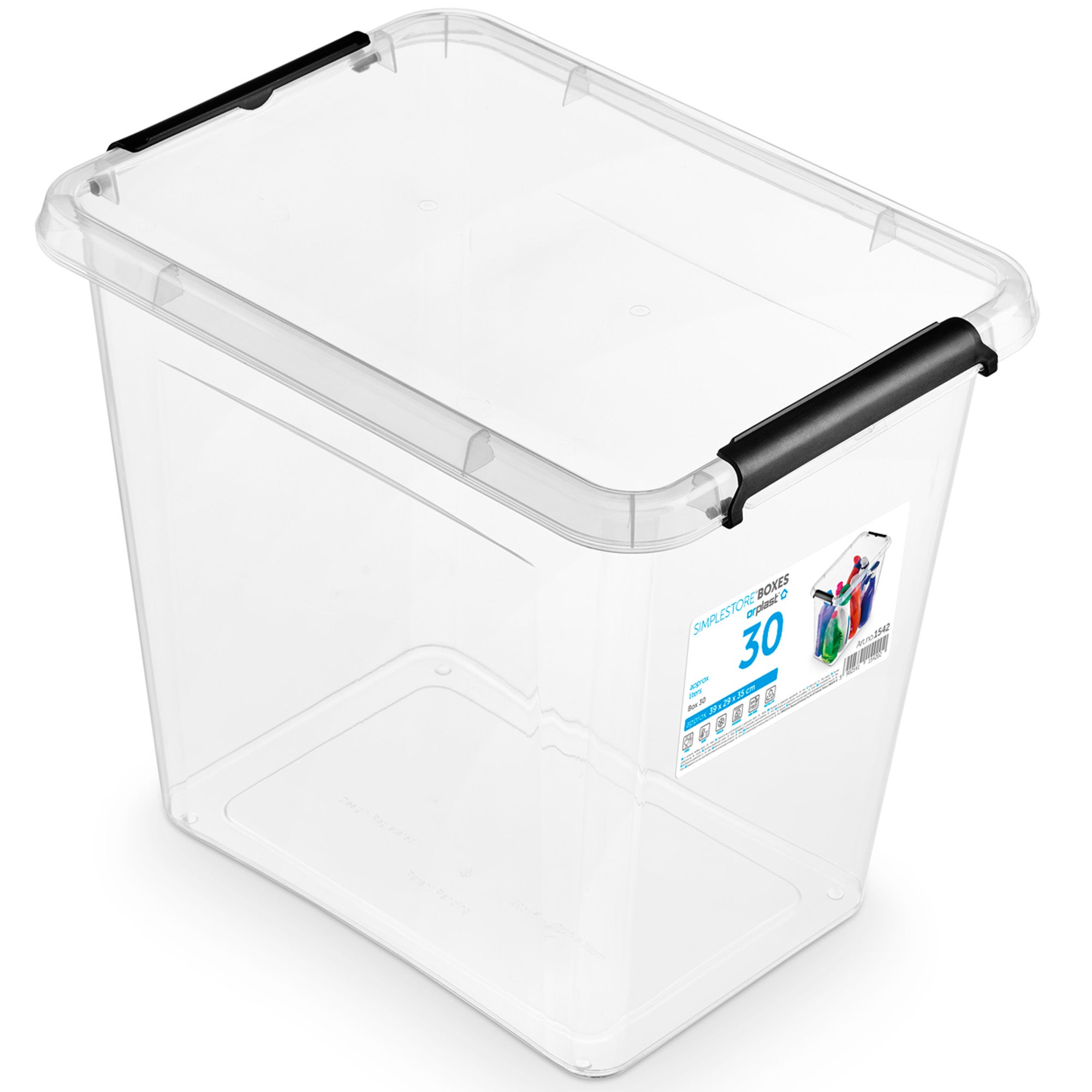 Pojemnik Plastikowy Pudełko Plastikowe Zamykany Z Pokrywką Pudło Box Do Przechowywania Na Akcesoria Przezroczysty 30 L