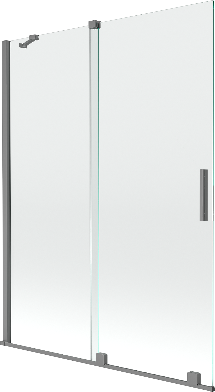 Mexen Velar parawan nawannowy 2-skrzydłowy rozsuwany 130 x 150 cm, transparent, gun metal - 896-130-000-01-95