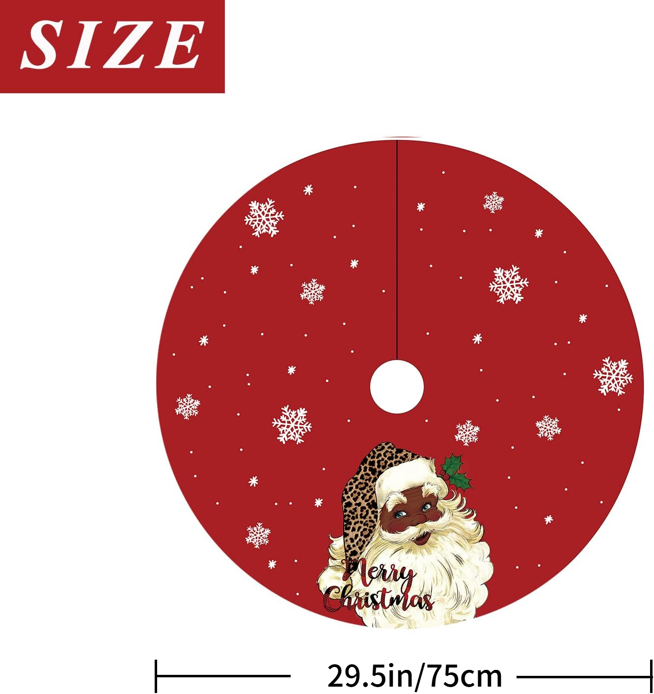 Spódnica choinkowa, spódnica choinkowa Świętego Mikołaja, 29,5 cala, zimowa spódnica choinkowa, odpowiednia do dekoracji świątecznych wewnątrz i na z - 2