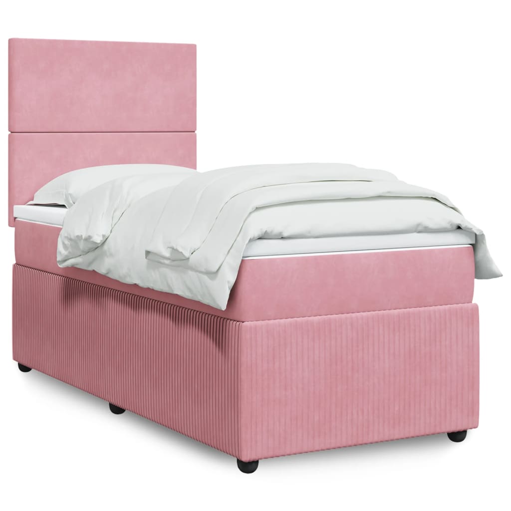 Somier de láminas con colchón rosa 90x200 cm Terciopelo | Leroy Merlin