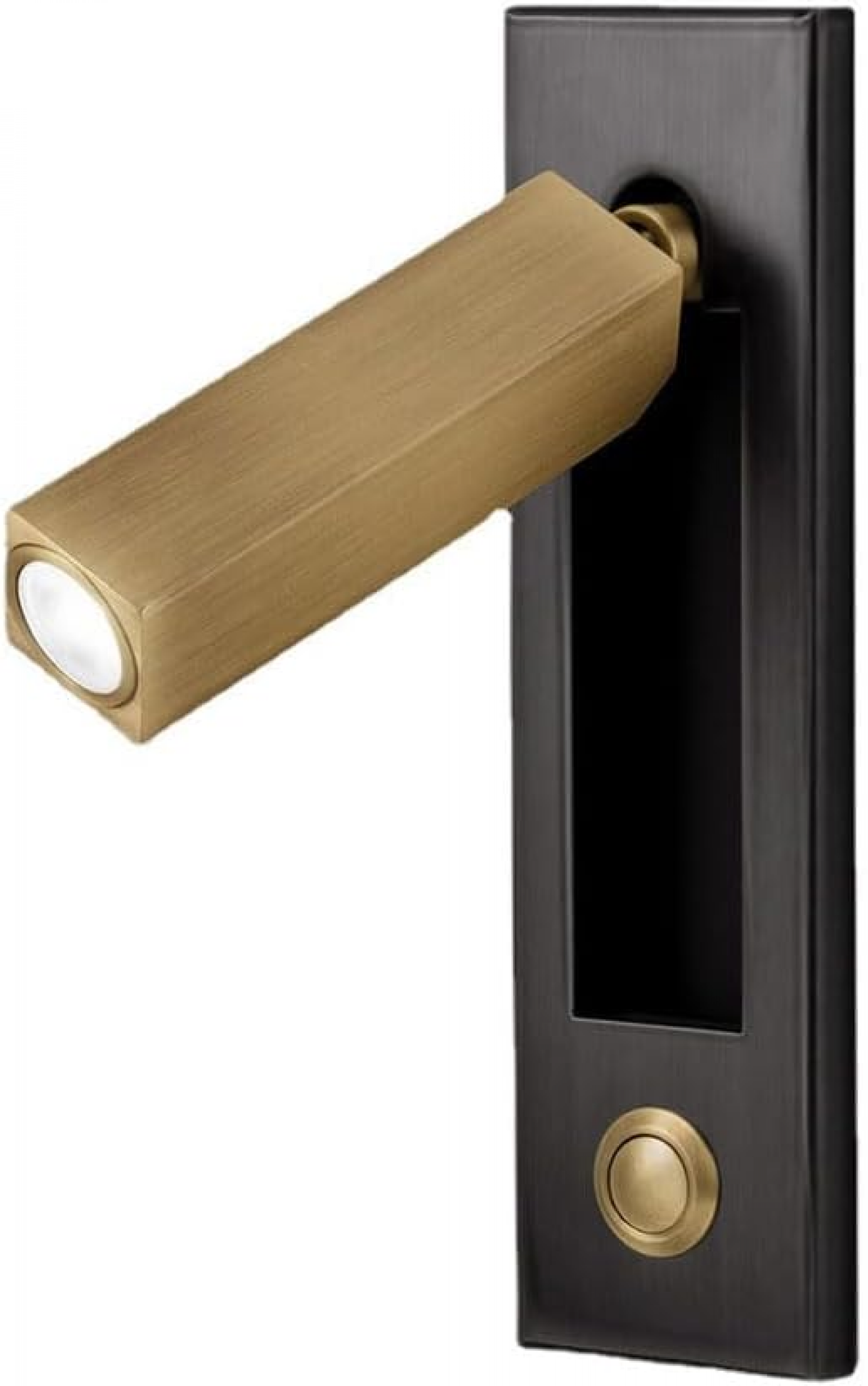 Lampa ścienna do czytania, lampka nocna z włącznikiem przyciskowym, regulowane ramię, 3W ciepłe światło (kolor czarno-miedziany)