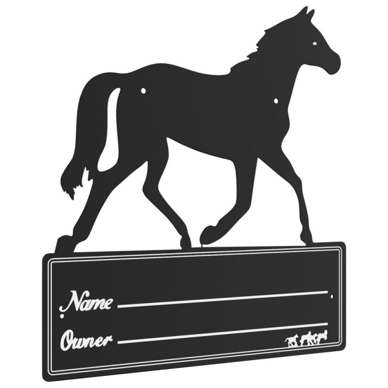 Grande Plaque Signalétique écurie – Acier Résistant Noir, Hill Leather