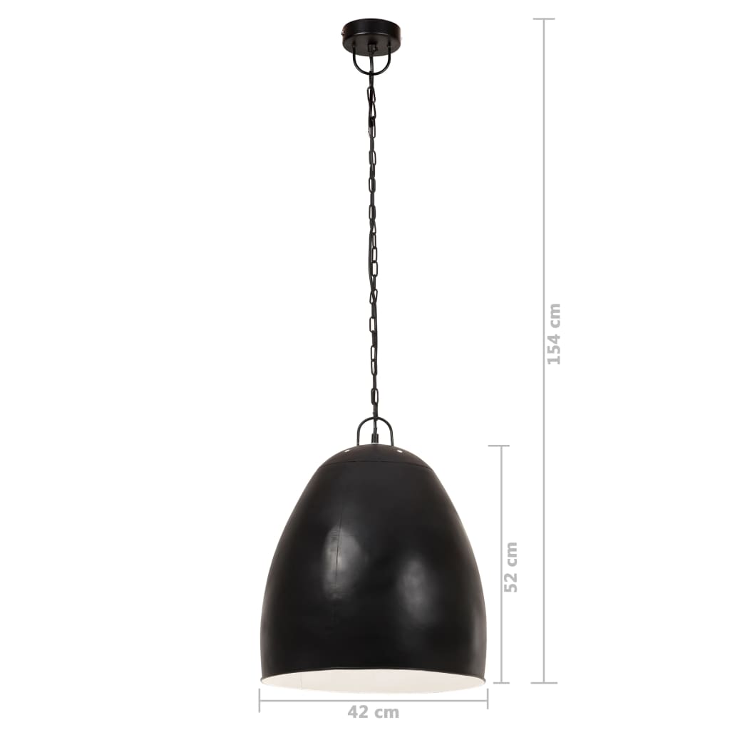 vidaXL Lampe suspendue industrielle 25 W Noir Rond 42 cm E27 - 9