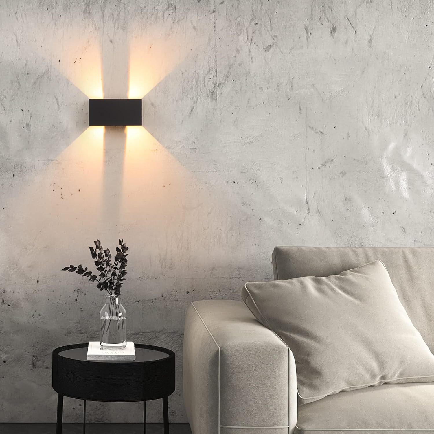 Applique murale intérieur/extérieur avec détecteur de mouvement, LED 24W, Etanche IP65 3000K Blanc Chaud, Noir - 8