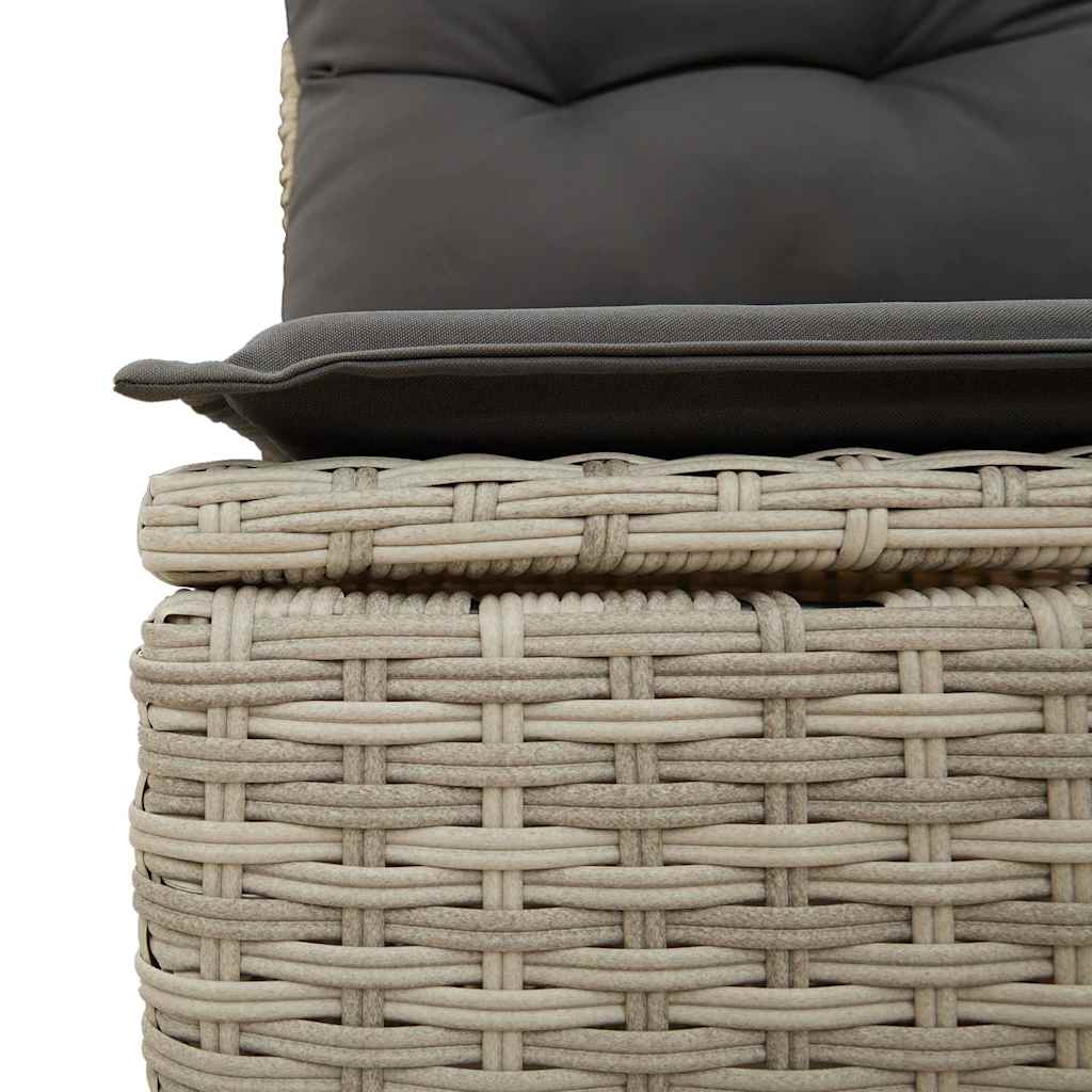 Set Divano da Giardino 9pz con Cuscini Grigio Chiaro Polyrattan vidaXL - 8