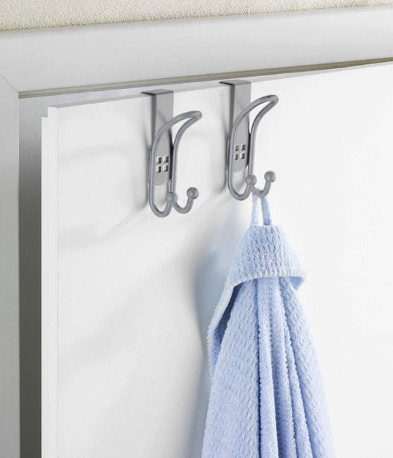 Set Di 4 Ganci Porta Doccia Bagno Doppi Ganci Appendiabiti In Acciaio