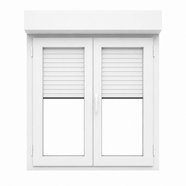 Fenêtre PVC 2 vantaux oscillo-battant avec volet roulant électrique H 135 x L 120 cm pour pose en neuf