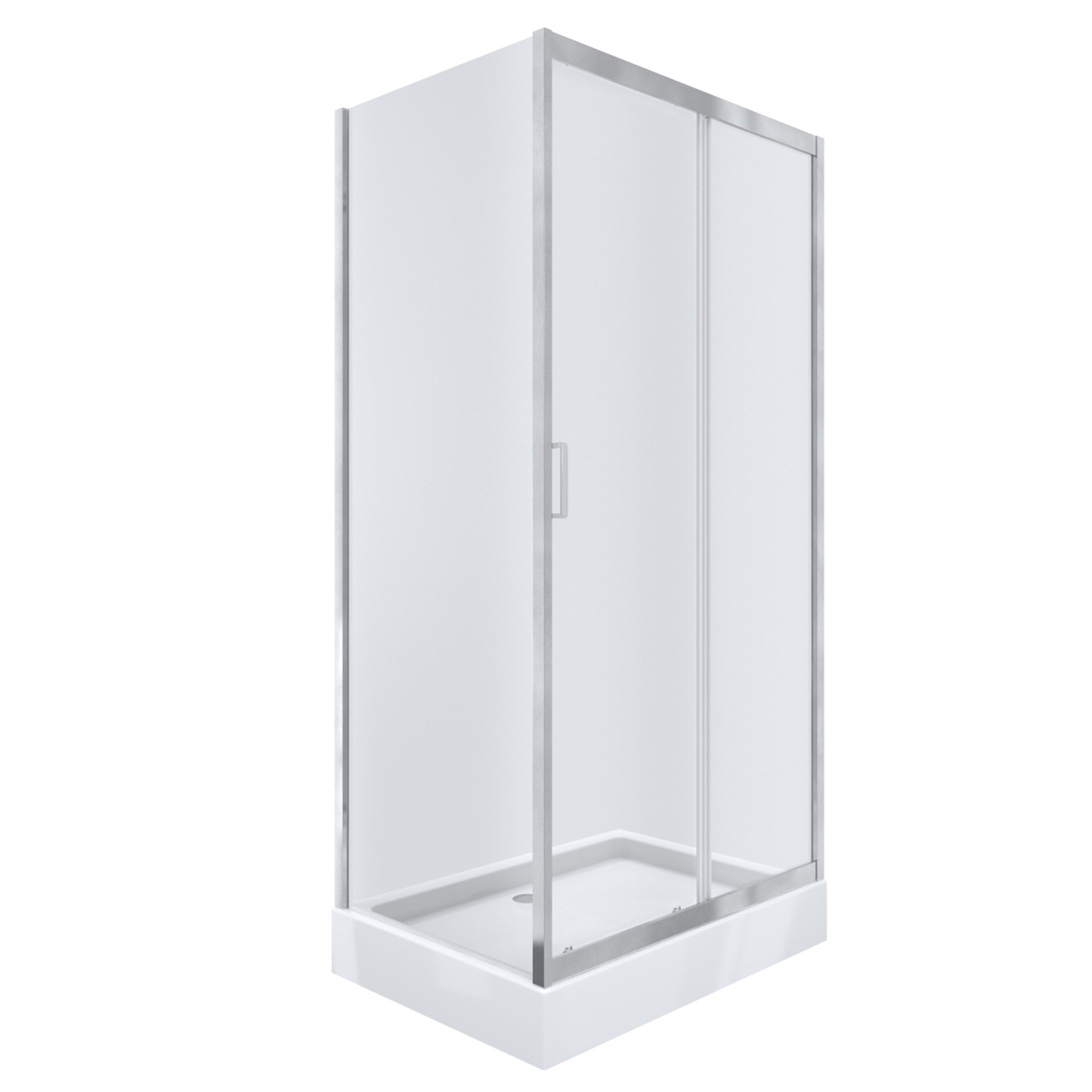 Kabina prysznicowa NAMELESS Durasan 100x70 chrom prostokątna z brodzikiem zestaw 1szt.