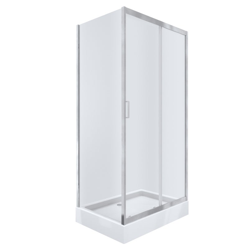 Kabina prysznicowa NAMELESS Durasan 100x70 chrom prostokątna z brodzikiem zestaw 1szt.