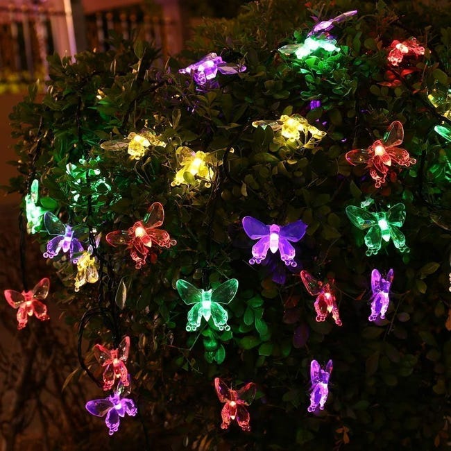 NIWWIN Stringa di luci solari, 30 LED da 6,5 metri Stringa di luci a NIWWIN Stringa di luci solari, 30 LED da 6,5 metri Stringa di luci a