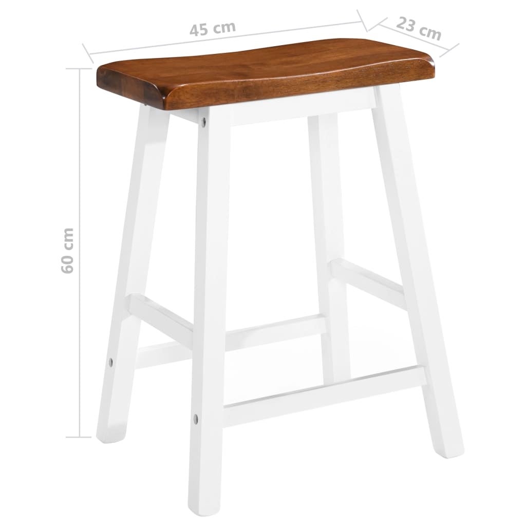 Tabourets de bar lot de 2 bois massif - COMFORTXL - 5