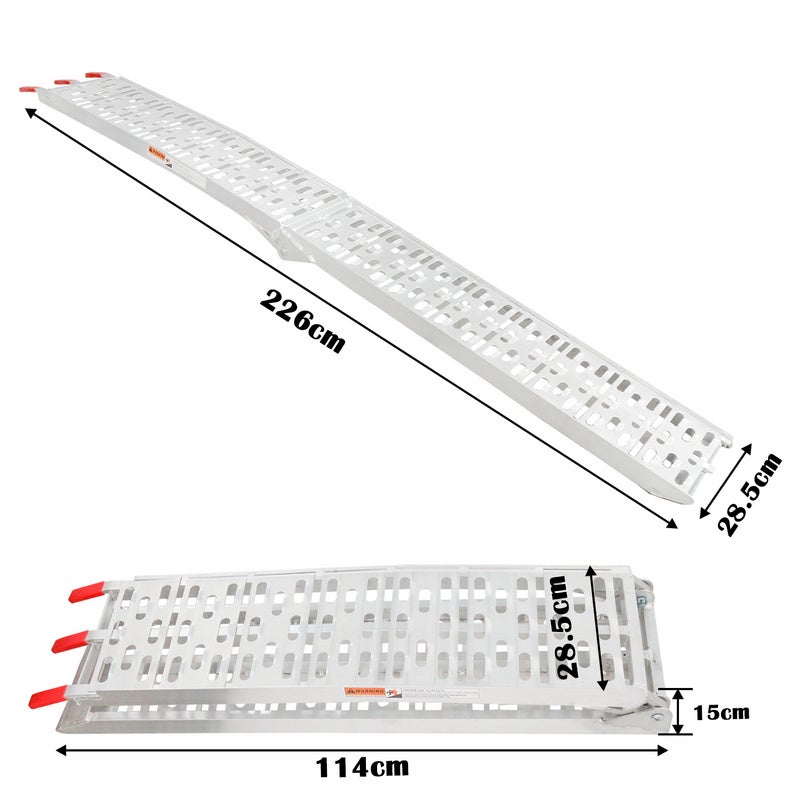 Rampe de chargement Aluminium Rampe d'accès Antidérapant Pliable pour Véhicules à Moto Remorque Jusqu'à 340KG - 2