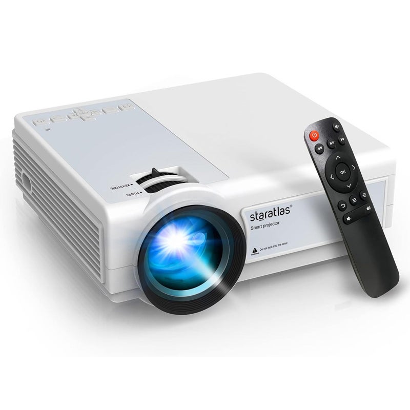 Projecteur Vidéo Portable LED 1920x1080 - Bluetooth, Grand Écran Pour Maison Et Extérieur (EU)