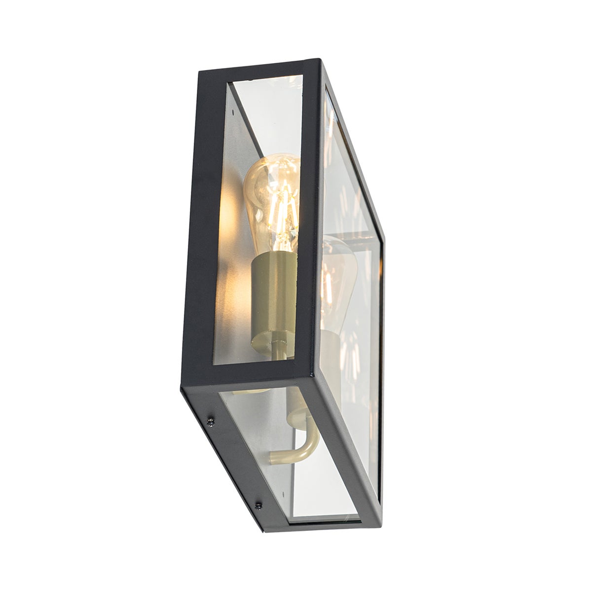 Qazqa industriel applique murale extérieure, lampe murale pour jardin - Rotterdam - laiton, max. 60w, e27, 28cm, IP23, carré, à - 7