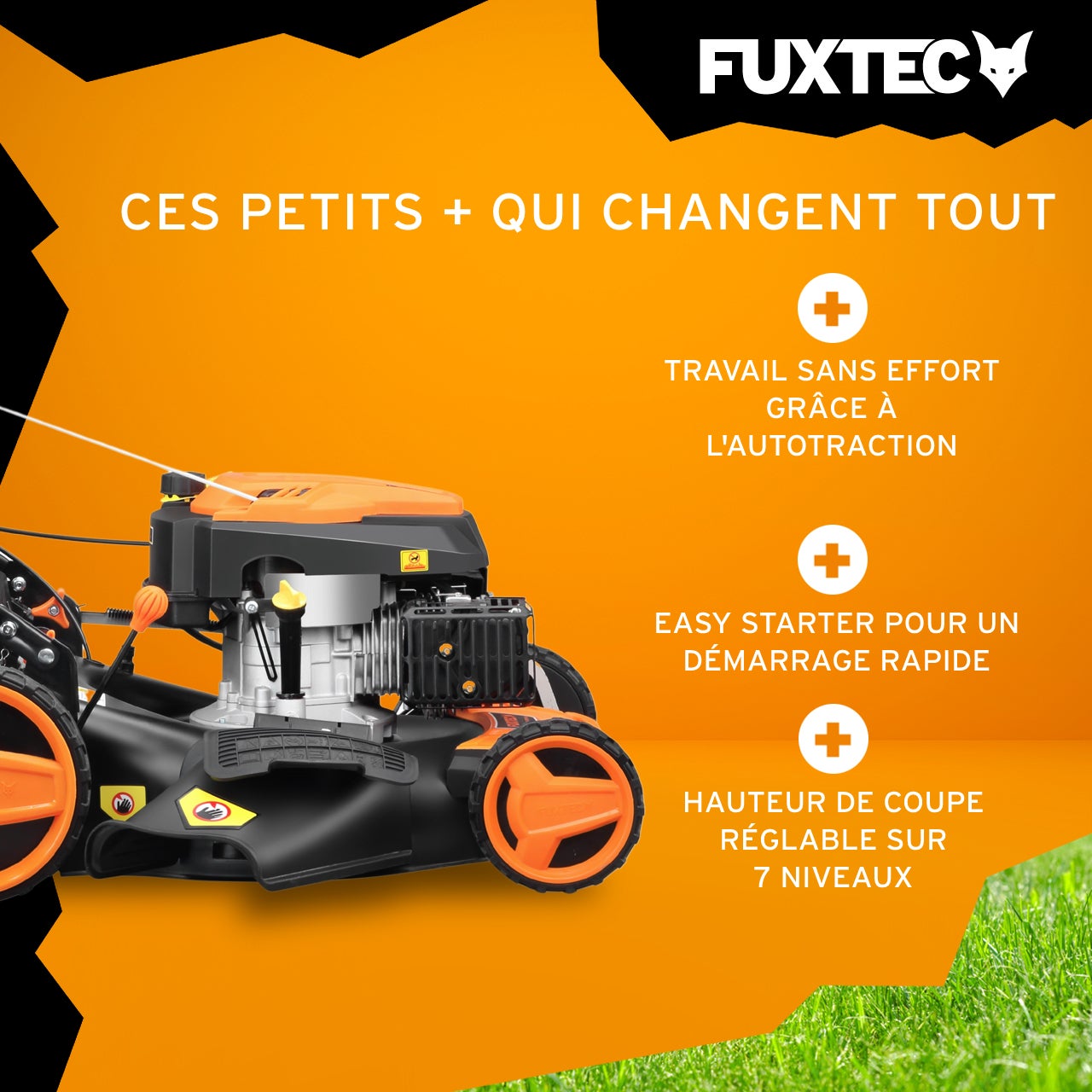Tondeuse thermique autotractée 196cm3 51cm - FUXTEC FX-RM5196 - 6CV 60L - 3