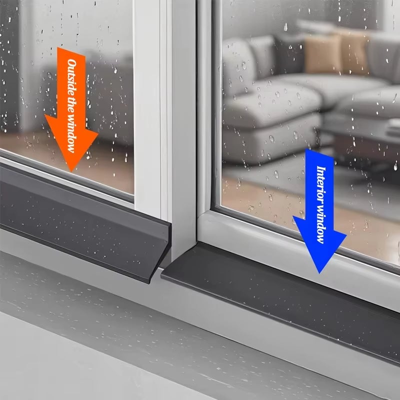 Barra de bloqueo de agua para ventanas de 200 cm, tira de sellado impermeable para deflectores de agua y bordes de ventanas. - 2