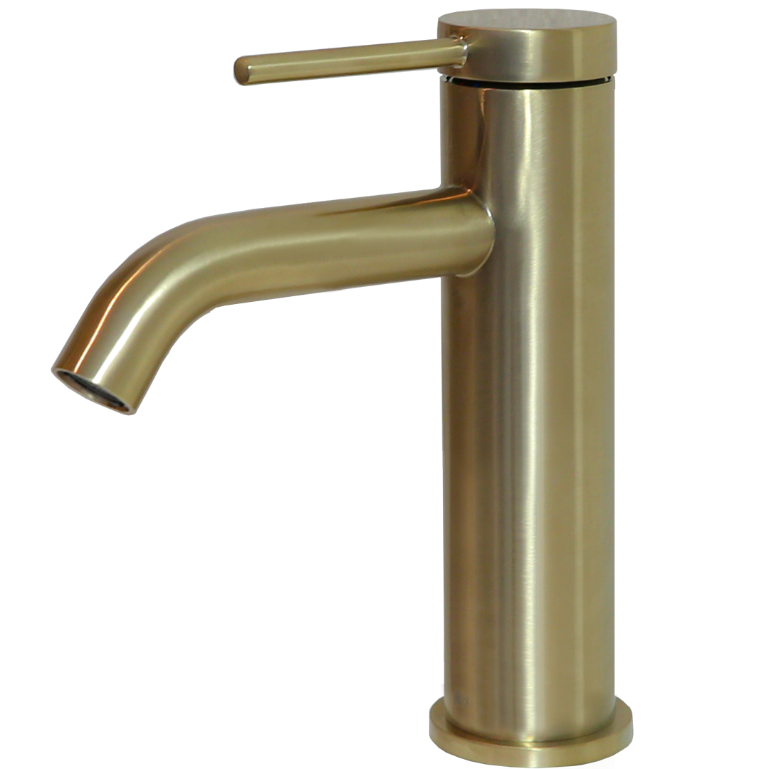 Lollipop bateria umywalkowa niskie szczotkowane złoto