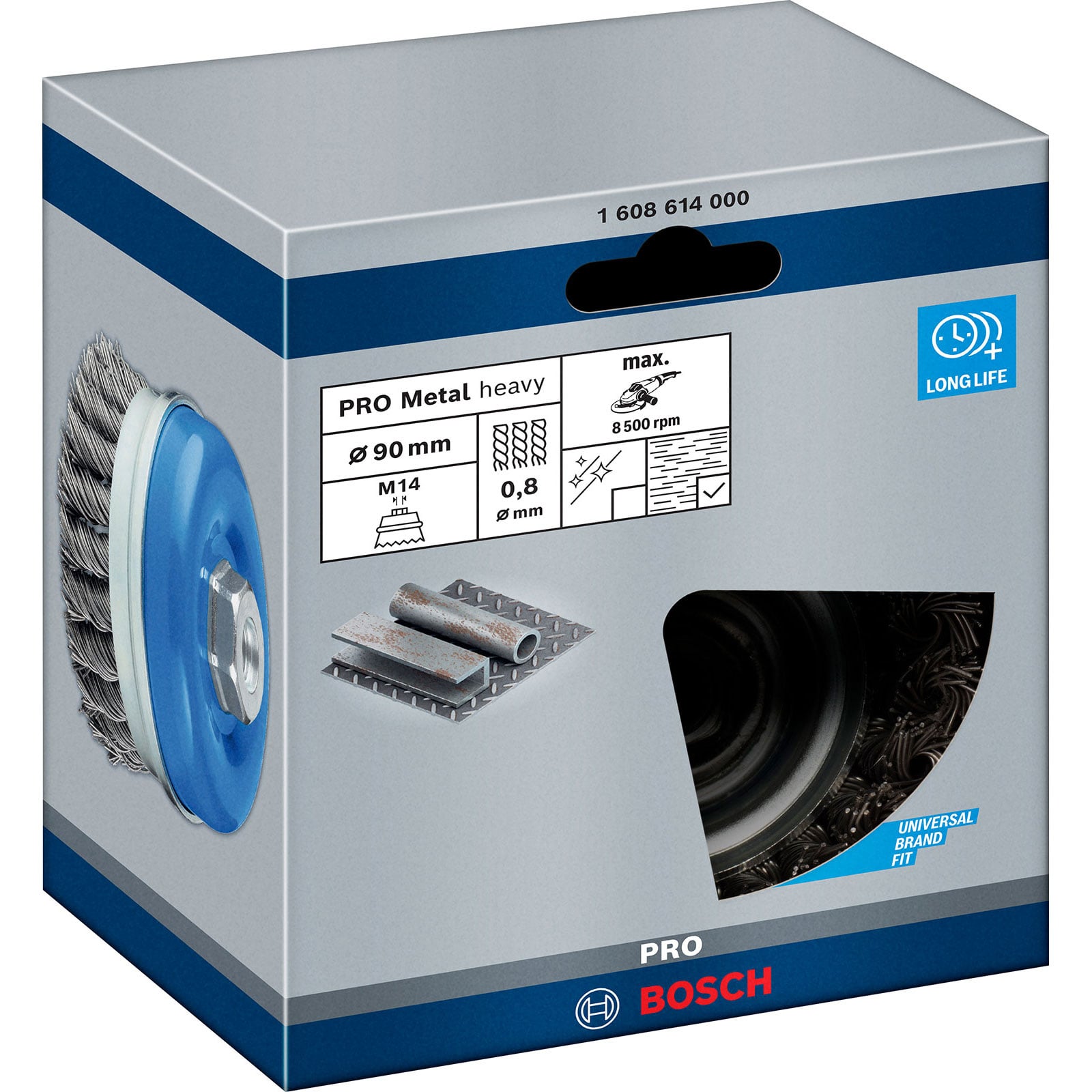 Szczotka garnkowa Bosch PRO Metal heavy 90 x 0,80 mm z gwintem - 1608614000 - 3