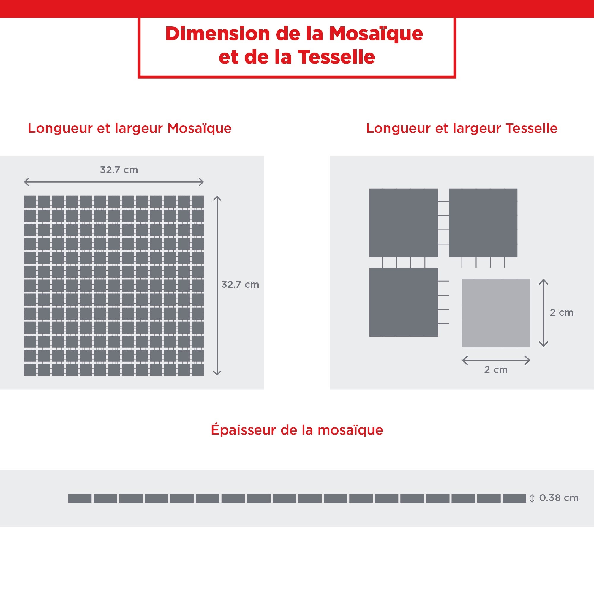 MOSAIQUE SIMILIS MARINE TRAME NYLON 1 PLAQUE 32,7 x 32,7 CM CASA LINEA - 3