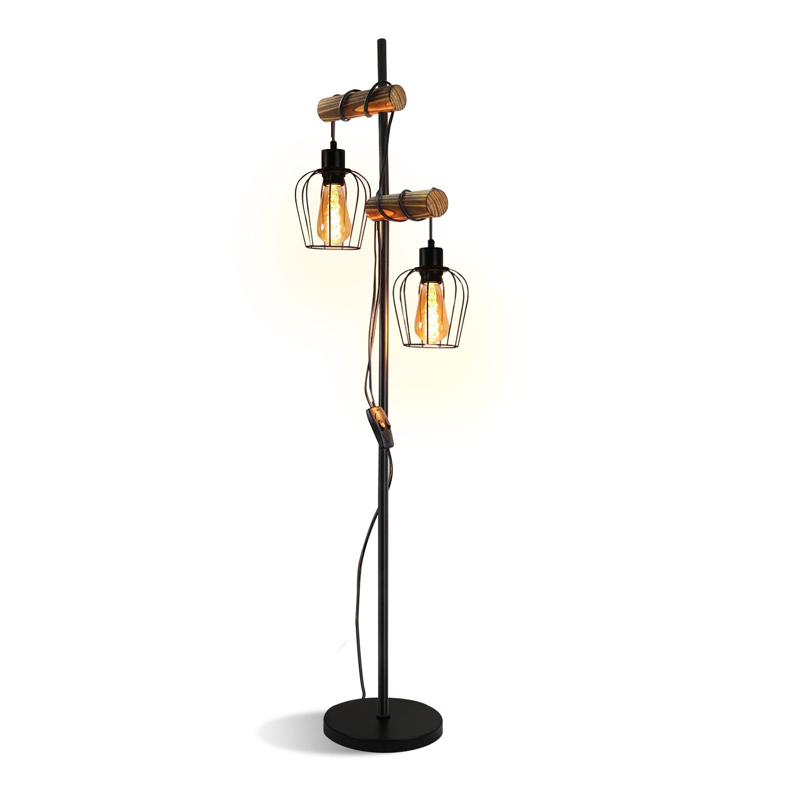 Lampada da terra vintage Bis nera di Bruno Gecchelin, Arteluce