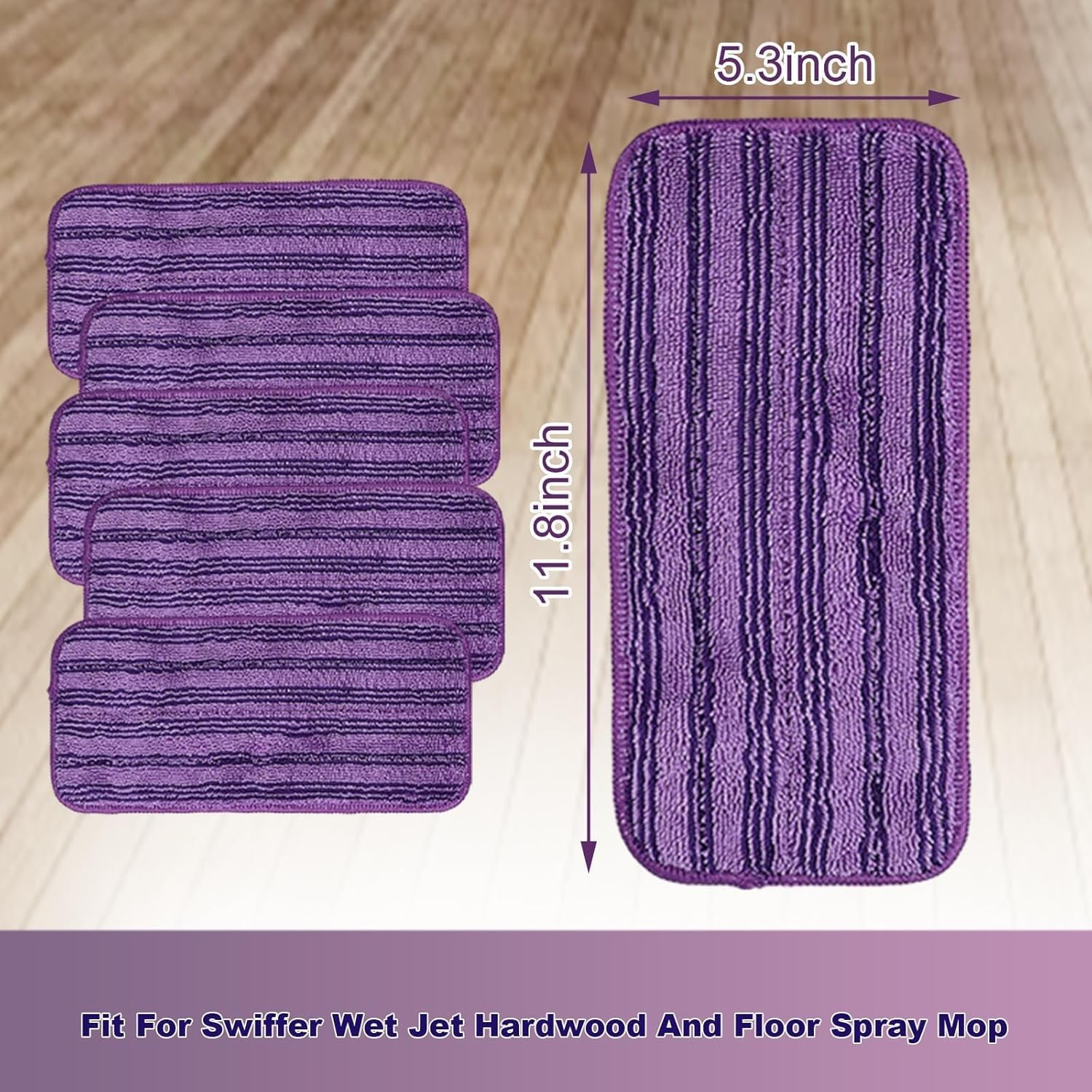 Wielorazowe chusteczki do Swiffer Wet Jet 4 sztuki, do czyszczenia i szorowania podłóg na mokro i sucho, 30 x 14 cm - 4